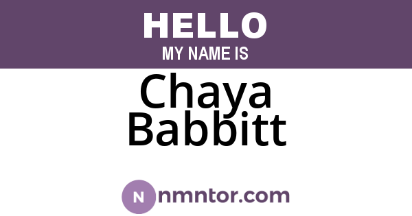 Chaya Babbitt
