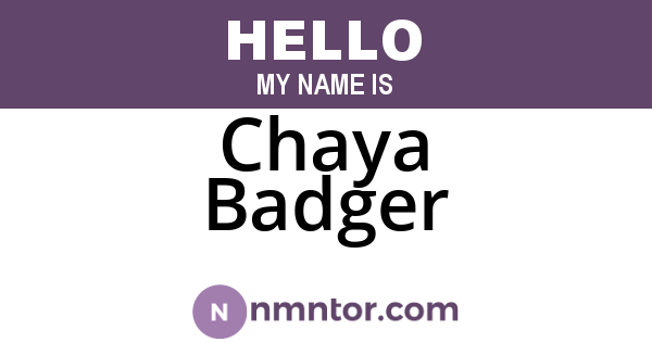 Chaya Badger