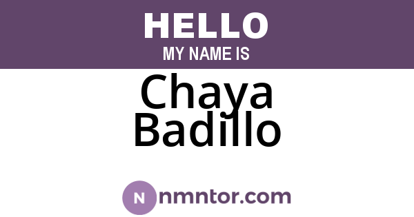 Chaya Badillo