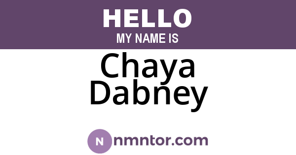 Chaya Dabney
