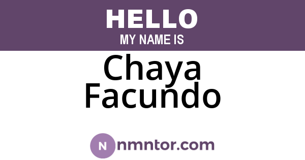 Chaya Facundo