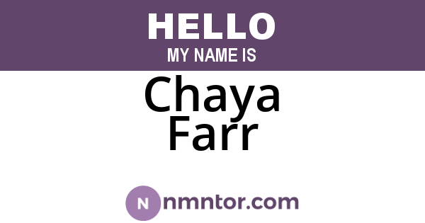 Chaya Farr