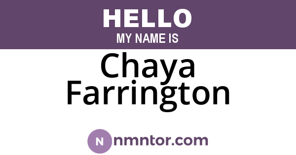 Chaya Farrington