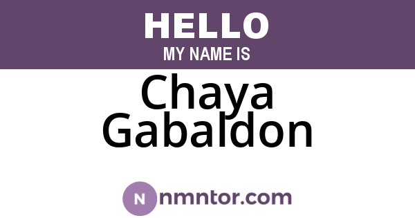 Chaya Gabaldon