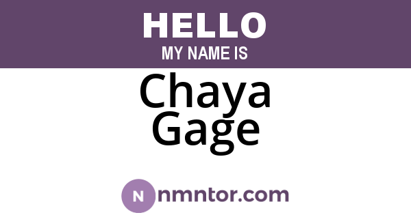 Chaya Gage