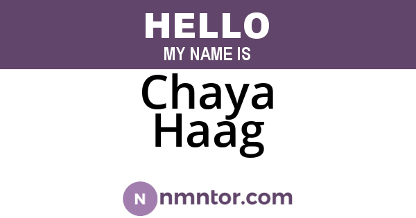 Chaya Haag