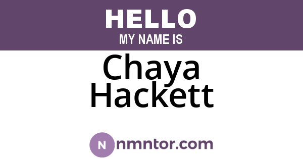 Chaya Hackett