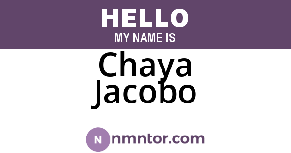 Chaya Jacobo