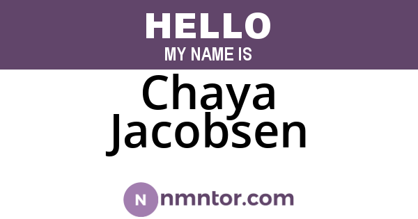 Chaya Jacobsen