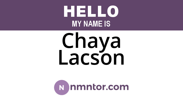 Chaya Lacson