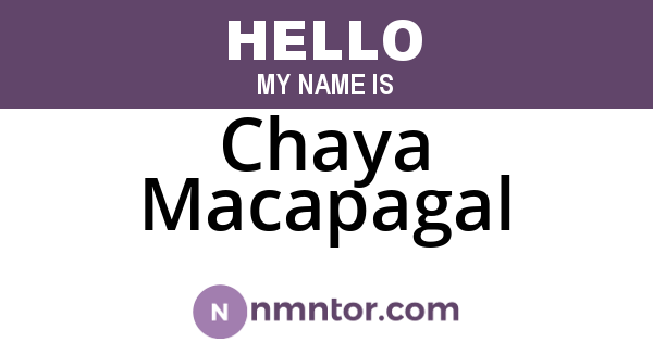 Chaya Macapagal