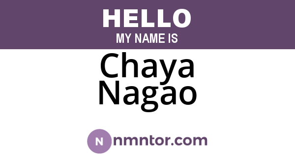 Chaya Nagao