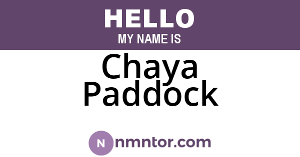 Chaya Paddock