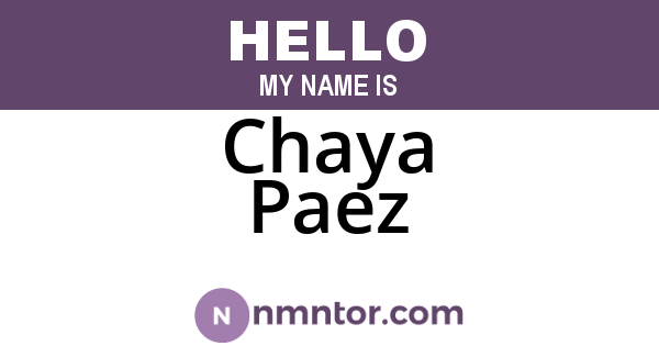Chaya Paez