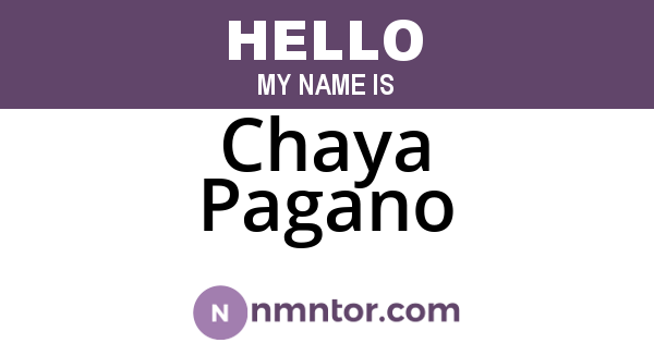Chaya Pagano