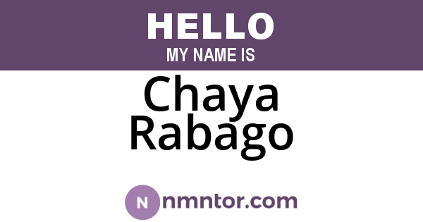 Chaya Rabago