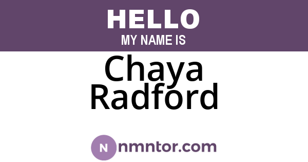 Chaya Radford