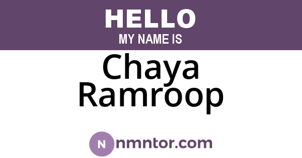 Chaya Ramroop