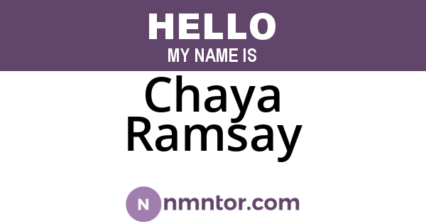 Chaya Ramsay