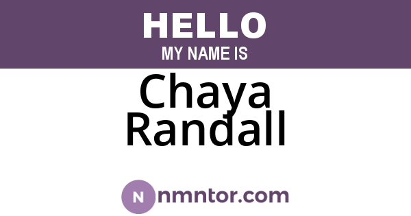 Chaya Randall