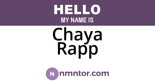 Chaya Rapp