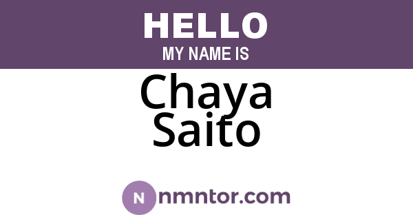 Chaya Saito