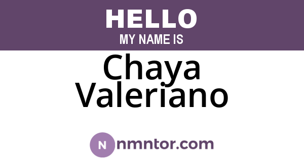 Chaya Valeriano