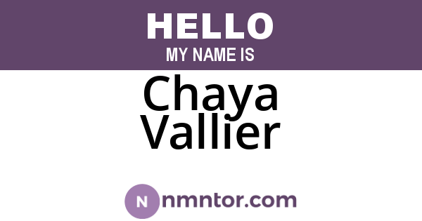 Chaya Vallier