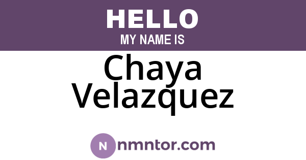Chaya Velazquez