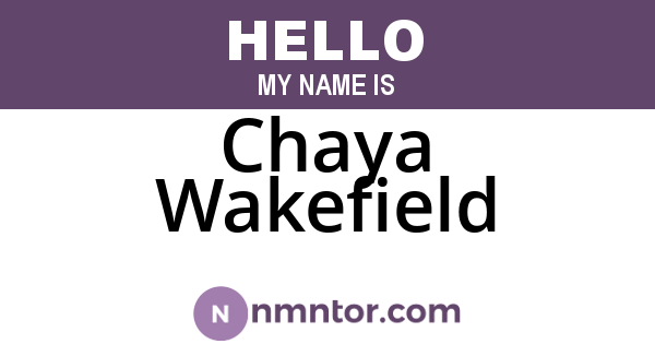 Chaya Wakefield