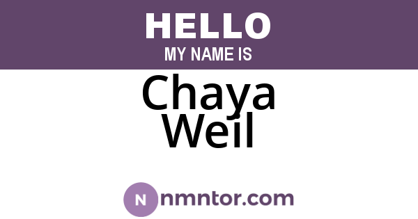 Chaya Weil