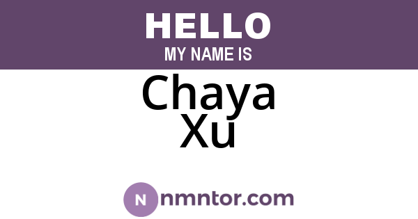 Chaya Xu