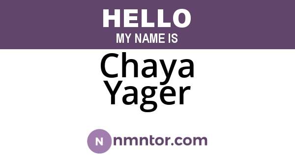 Chaya Yager