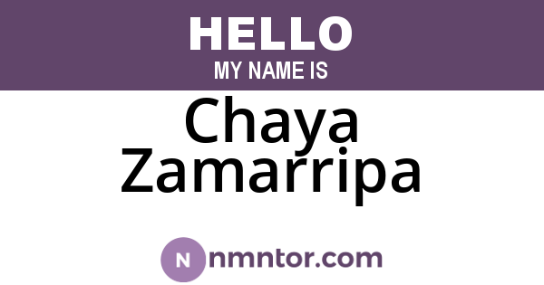 Chaya Zamarripa