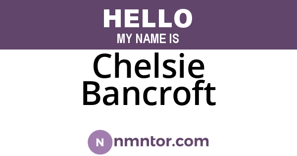 Chelsie Bancroft