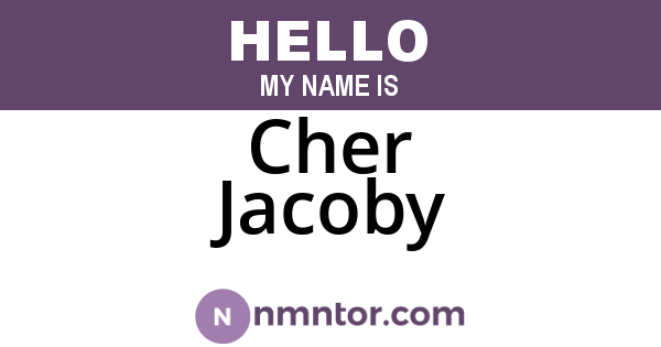 Cher Jacoby