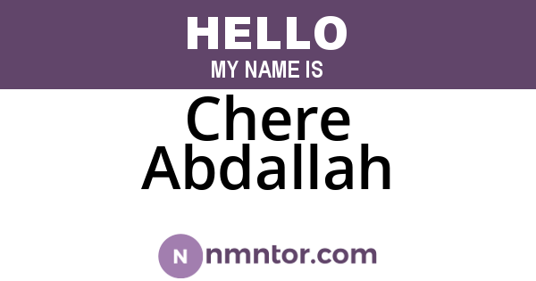 Chere Abdallah