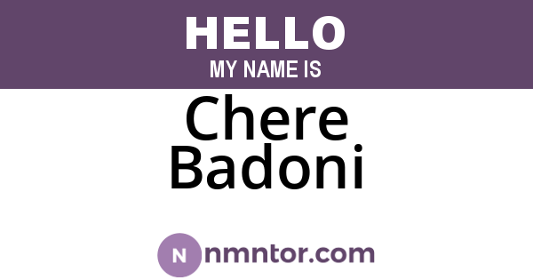 Chere Badoni