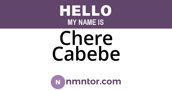Chere Cabebe