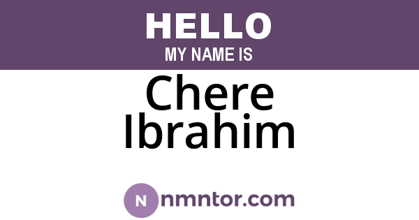 Chere Ibrahim