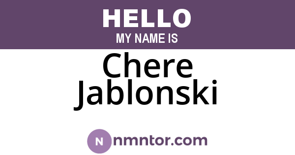 Chere Jablonski
