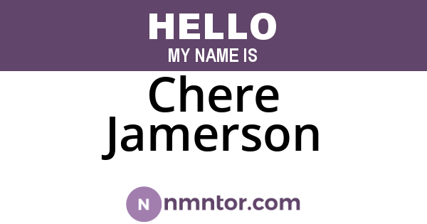Chere Jamerson