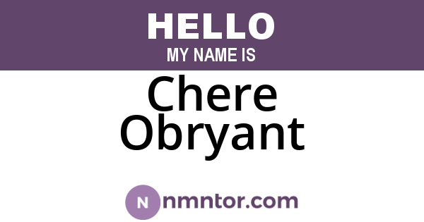 Chere Obryant