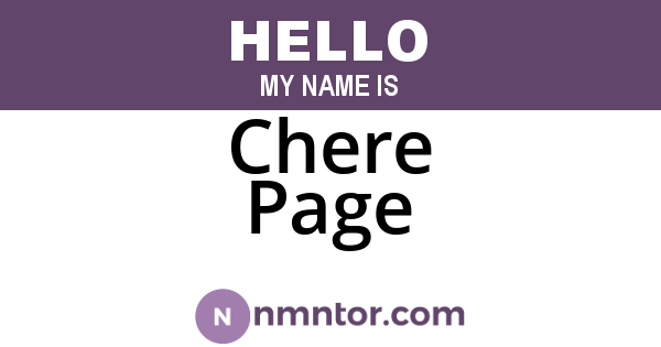 Chere Page