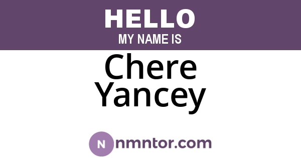 Chere Yancey