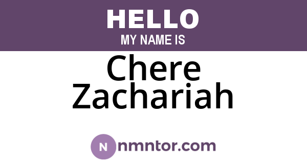 Chere Zachariah