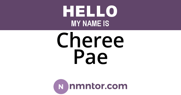 Cheree Pae