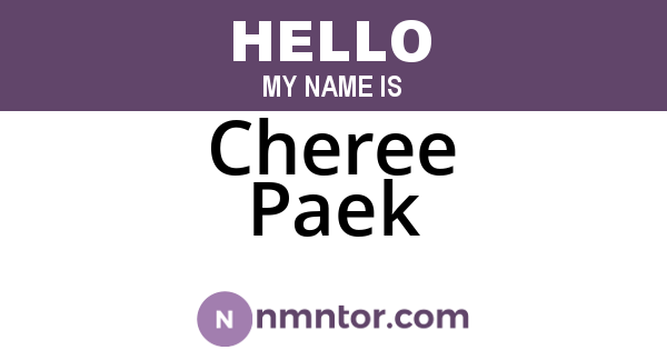 Cheree Paek