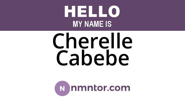 Cherelle Cabebe