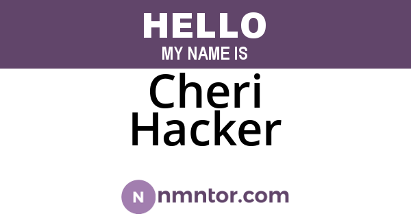 Cheri Hacker